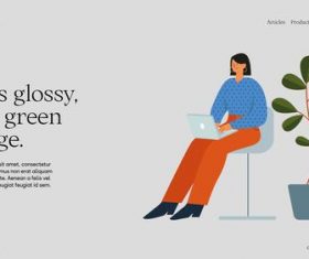 Freelancer houseplant landing page vector
