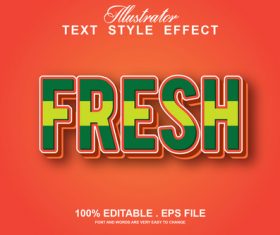 Fresh text style effect vector