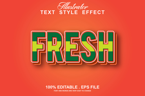 Fresh text style effect vector