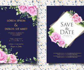 Fresh wedding invitation card vector