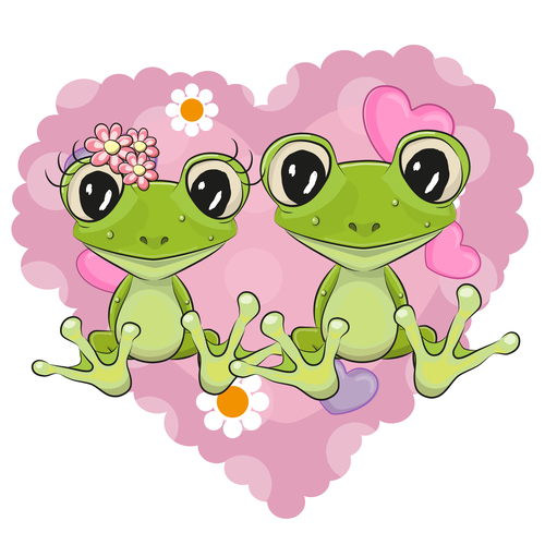 Frog mate cartoon illustration vector