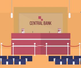 Front office bank illustration background vector