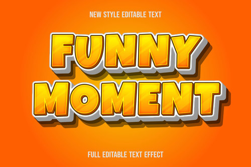 Funny moment editable text effect vector