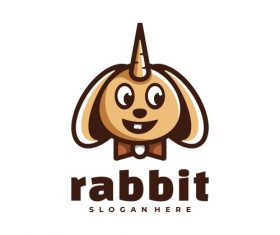 Funny rabbit logo vector