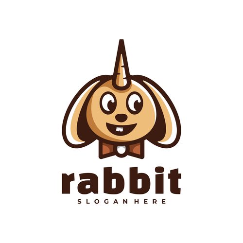 Funny rabbit logo vector