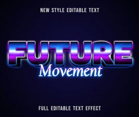 Future movement editable text effect vector
