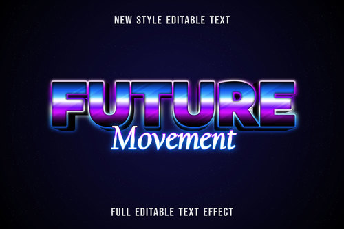 Future movement editable text effect vector