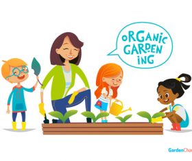 Garden characters cartoon illustration vector