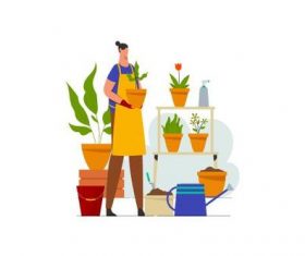 Gardening illustration vector