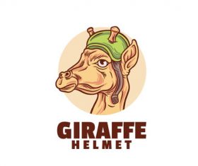 Giraffe helmet logo vector