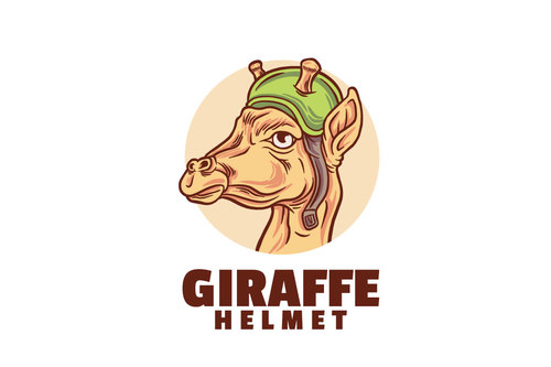 Giraffe helmet logo vector