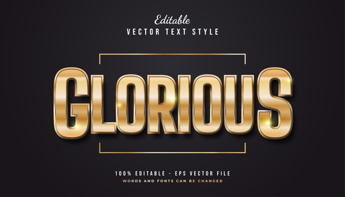 Glorious text style effect vector