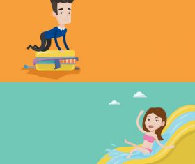 Go traveling cartoon illustration vector