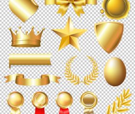 Golden badge and symbol design vector