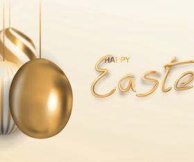 Golden egg pendant vector