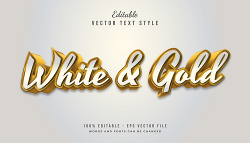 Golden stroke art font vector text style