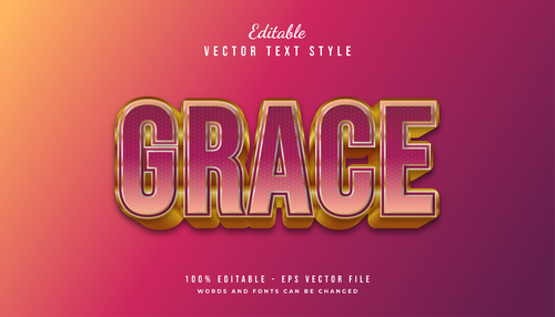 Grace text style effect vector