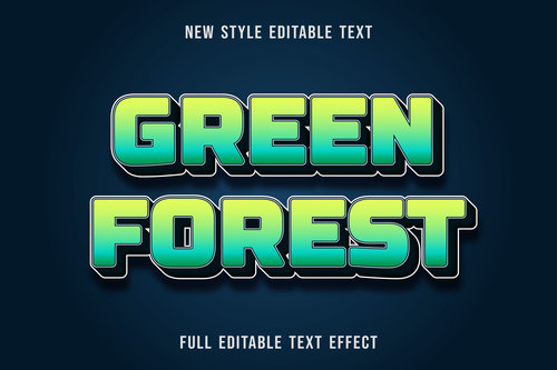 Green forest editable text effect vector