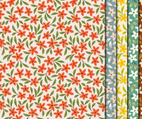 Green leaf red flowers seamless pattern vector