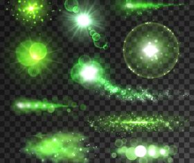 Green sparkling glare background vector