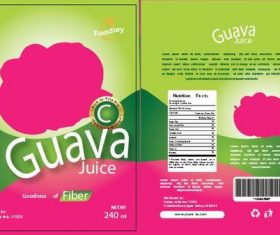 Guava juice packaging green vector