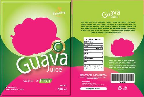Guava juice packaging green vector
