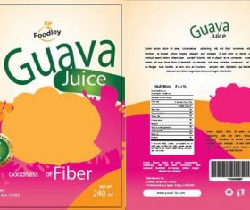 Guava juice packaging vector