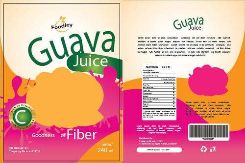 Guava juice packaging vector