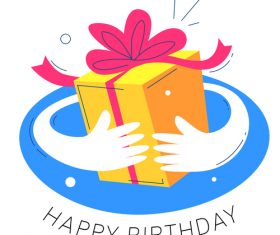 Hand drawn birthday gift illustration vector