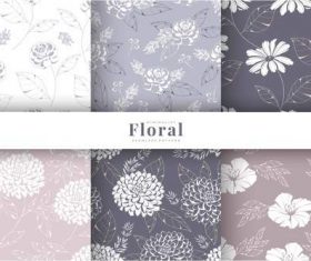 Hand drawn flowers pattern vector