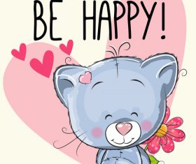 Happy animal cartoon illustration vector