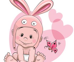 Happy baby cartoon illustration vector