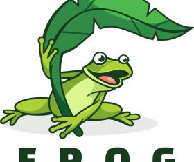 Happy frog logo vector