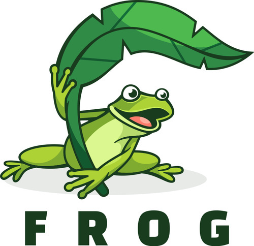 Happy frog logo vector