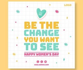 Happy womans day flyer vector