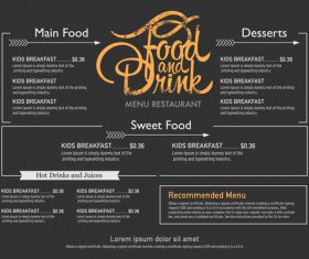Head food menu card vector