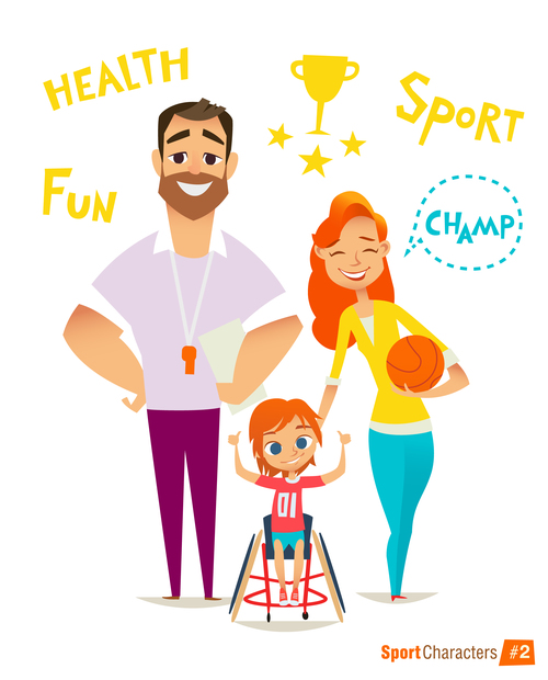 Health fun sport cartoon illustration vector