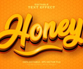 Honey editable text effect vector