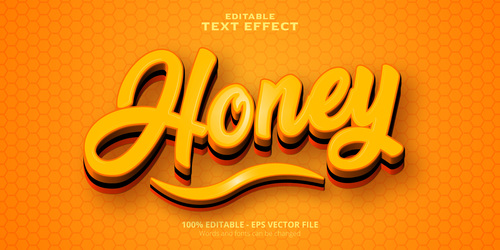 Honey editable text effect vector