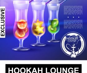 Hookah realistic 3d illustration vector