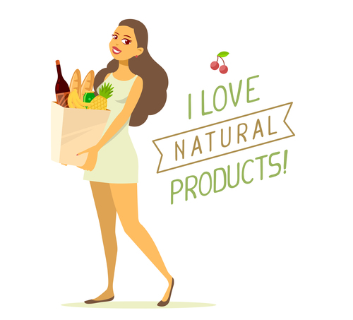 I love natural products vector