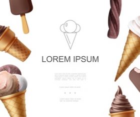 Ice cream 3d illustration vector
