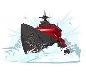 Icebreaker cartoon illustration vector