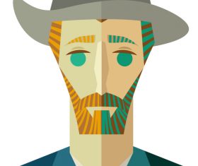 Illustration van gogh flat vector