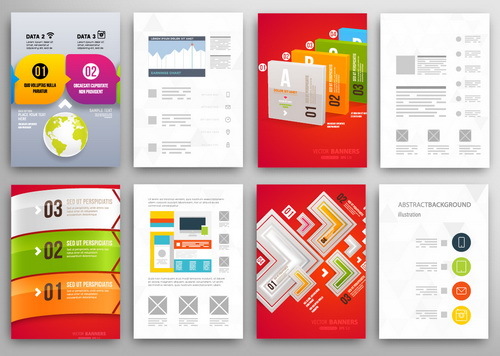 Infographics double-sided template design vector