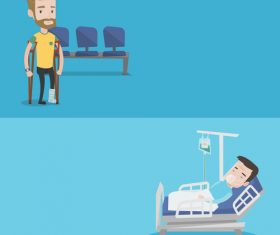 Injured patient cartoon illustration vector