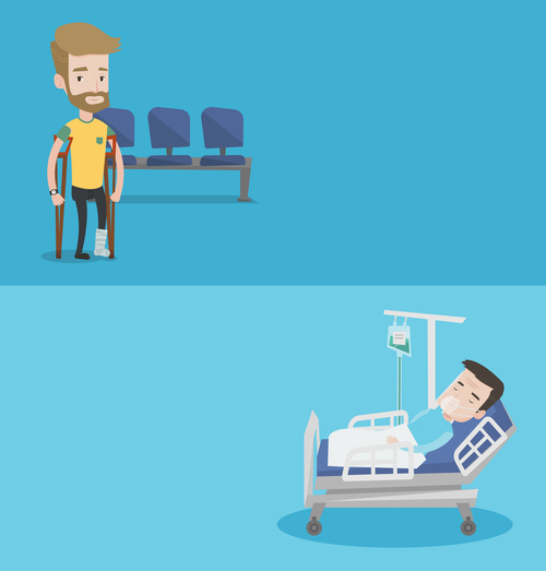 Injured patient cartoon illustration vector