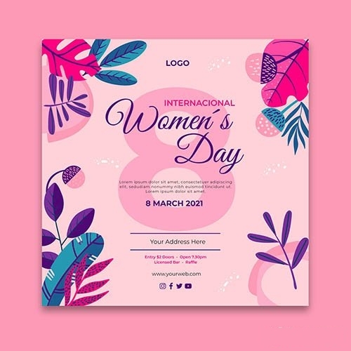 International women day flyer vector