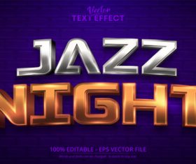 Jazz night editable font text design vector