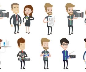 Journalist cartoon illustration vector